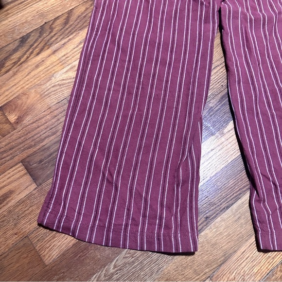 Maurices Rust White Striped Linen Rayon Elastic Waist Pants Size Large Nautical - Picture 13 of 16